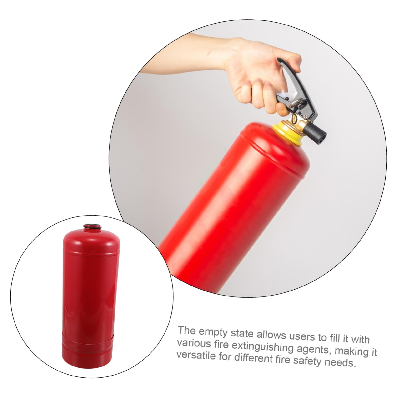 Estintore Vuoto Portatile Ricaricabile in Acciaio Resistente 2 Kg, Serbatoio Multiuso Compatto Per Uso Domestico, Auto e Barca Design a Tenuta Stagna Ad Alta Pressione