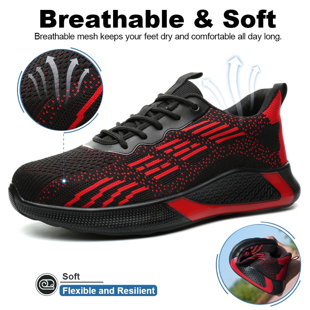 Scarpe Antinfortunistiche Uomo Donna Scarpe da Lavoro Leggere con Punta in Acciaio Antiscivolo Scarpe Sicurezza Sportive 36-46EU