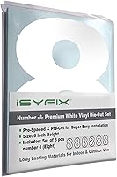 Vista 44 de iSYFIX - Calcomanías de vinilo blancas con número 0 (cero) - Juego de 6 unidades de 1.5 pulgadas autoadhesivas - Decalcomanías premium troqueladas