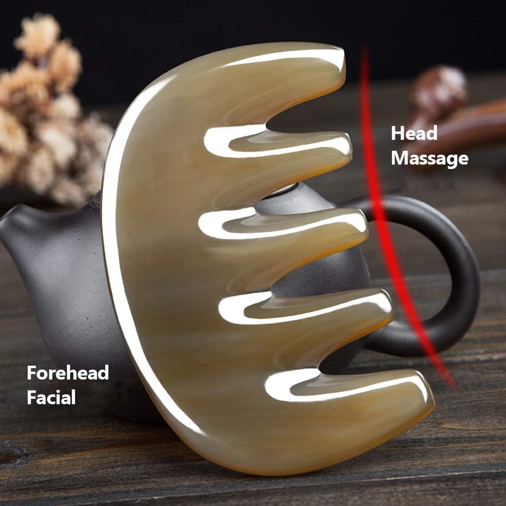 YXCKG Herramientas de Cuerno de Buey Gua Sha, Set de Masaje Facial Gua Sha, Herramientas de Masaje para la Cabeza,Elimine la Fatiga Antiarrugas para la Herramienta de Cuidado de la Piel de los Ojos