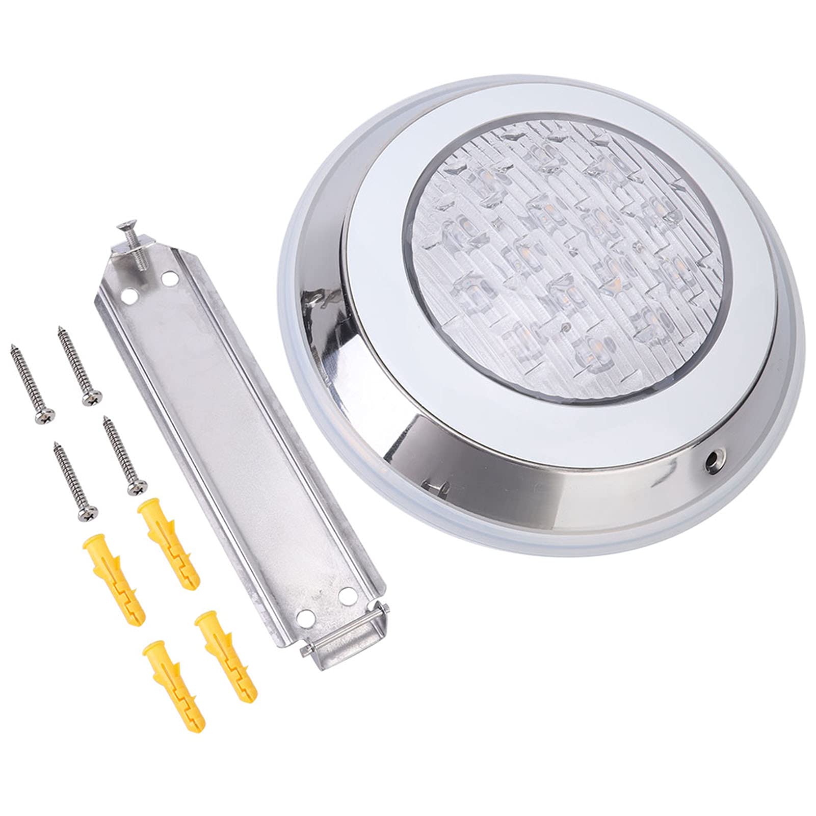 CHICIRIS 12V 18W LED-Unterwasserleuchte, wasserdichte Edelstahl-Poolleuchte mit IP68-Schutz für Schwimmbadbrunnen, Gartenlandschaftsbeleuchtung