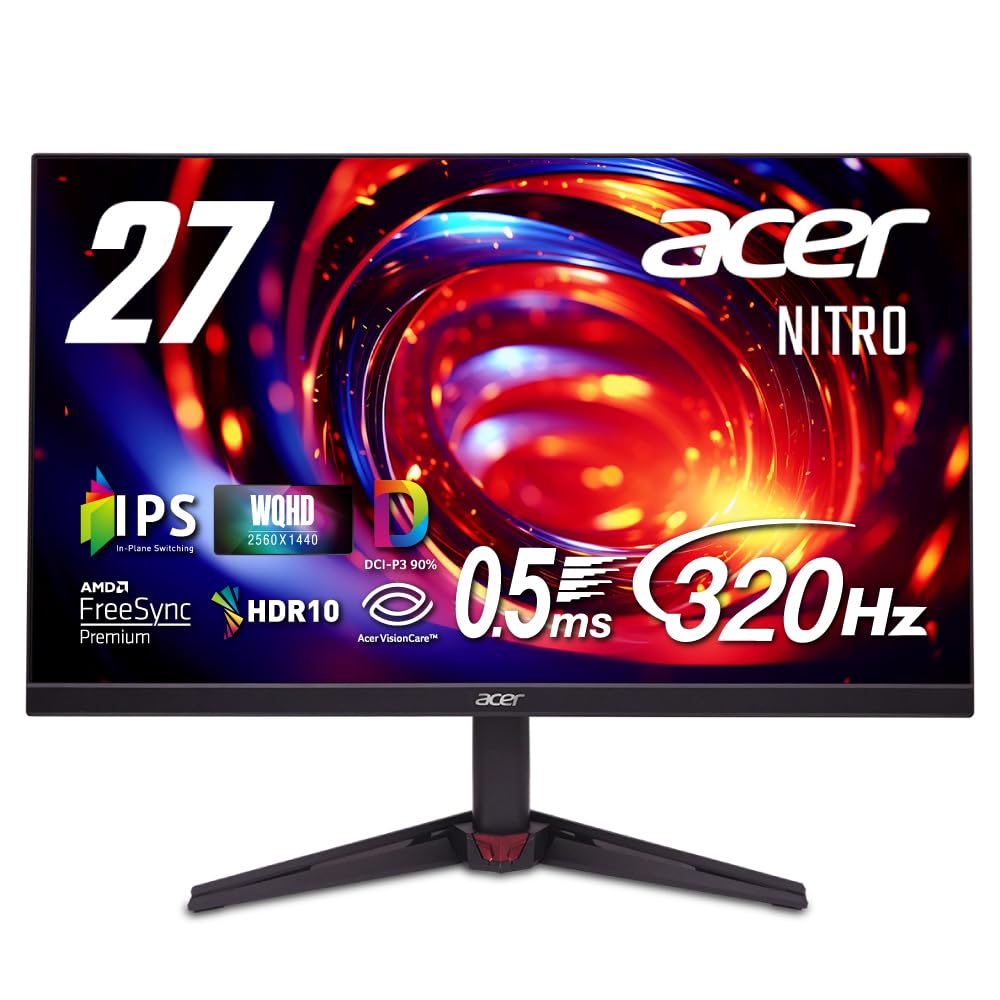 Amazon.co.jp: Acer 27インチ WQHD 10億7000万色 IPS 非光沢 320Hz 0.5 