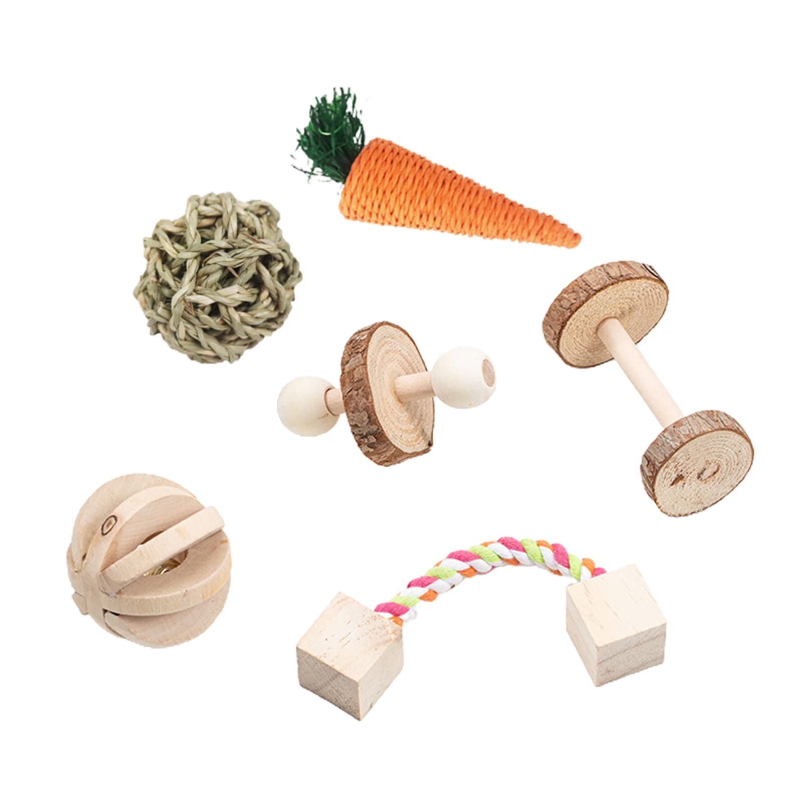 oringnat Hamster Chew Set Natural Wood Toy Grass Treats Cage Accessories Ladder Bridge Swing for Gerbil