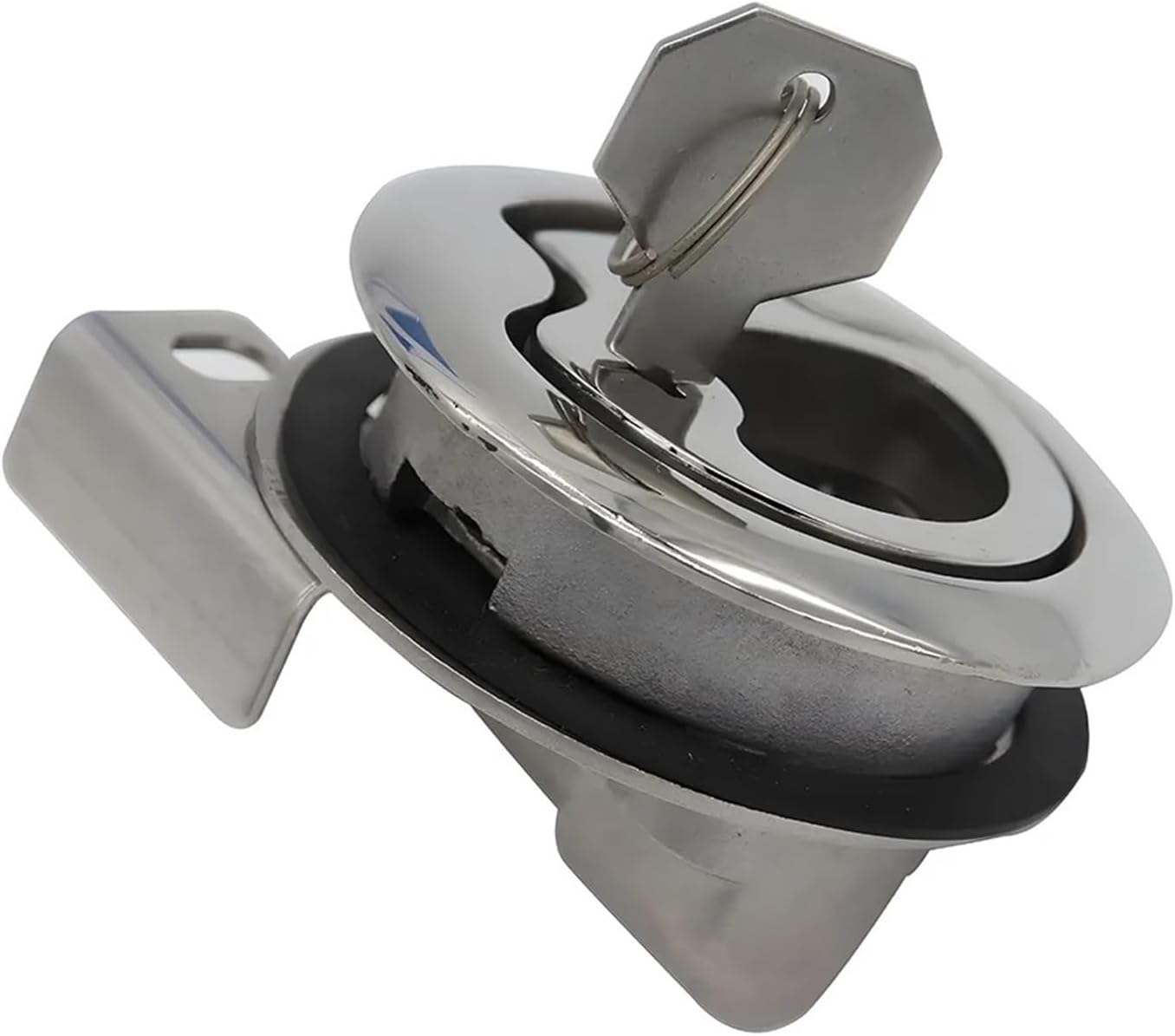 316 Stainless Steel Turning Lock Boat 2" Hatch Lift Handle Flush Mount Cabinet Latch with Key Boat Accessories Hardware