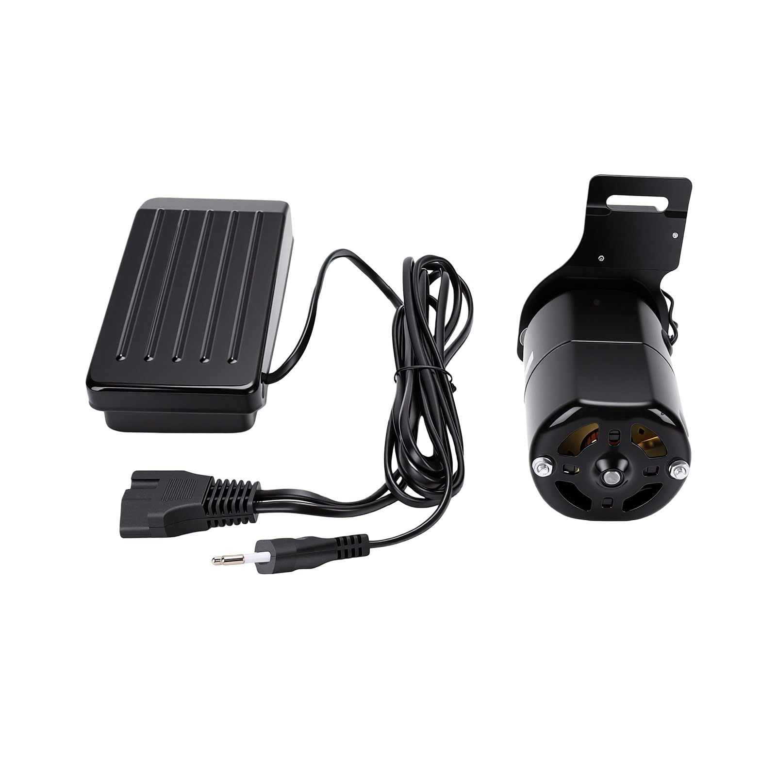 Asixxsix Motor para Máquina de Coser, Kit de Motor Eléctrico con Pedal, 250 W 12000 RPM, Correa, Soporte, Tornillos y Escobilla de Carbón, for Máquinas de Coser Domésticas Antiguas