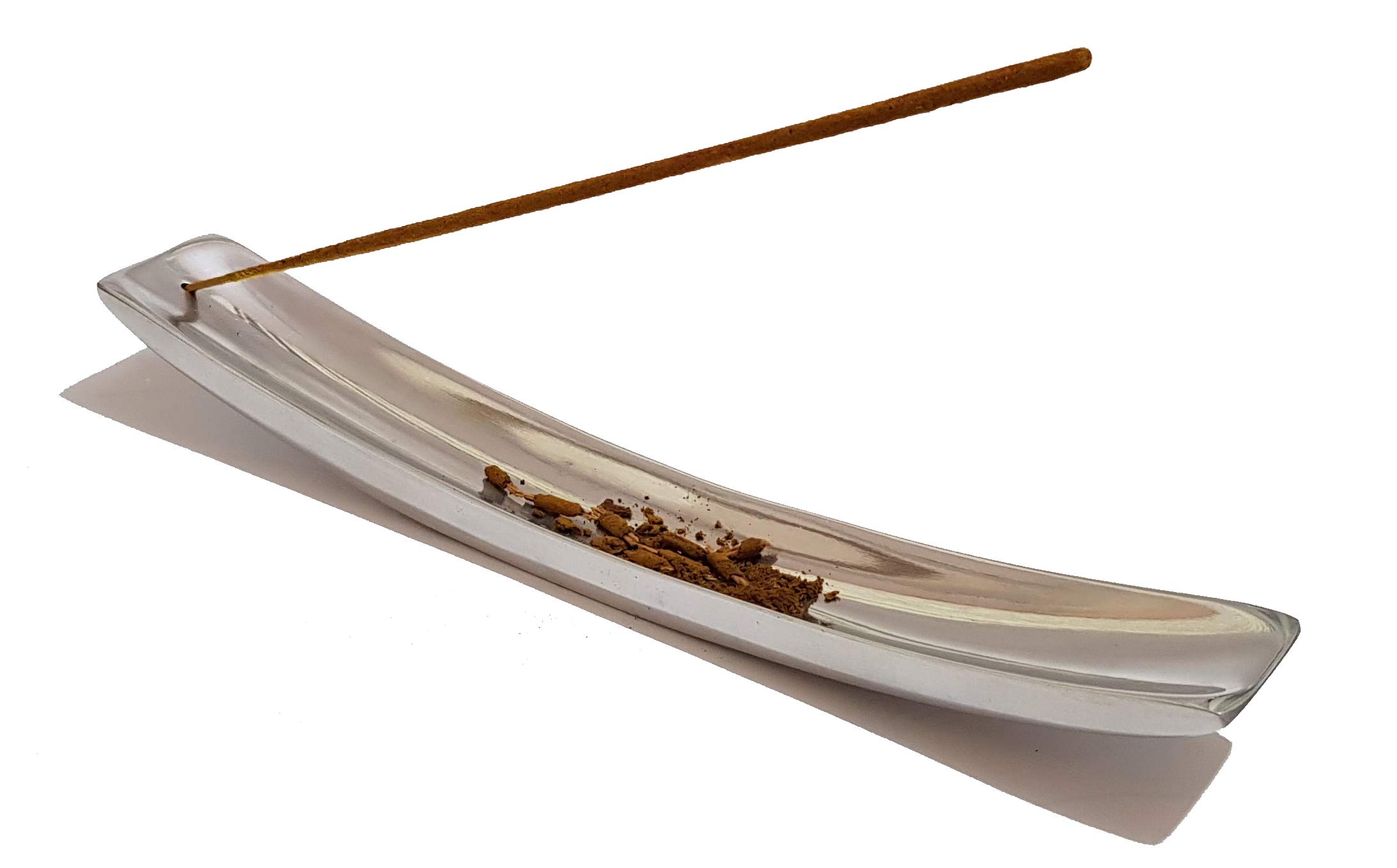 Pure Source India Aluminum Incense Holder (10 x 1.5 inch, Silver)