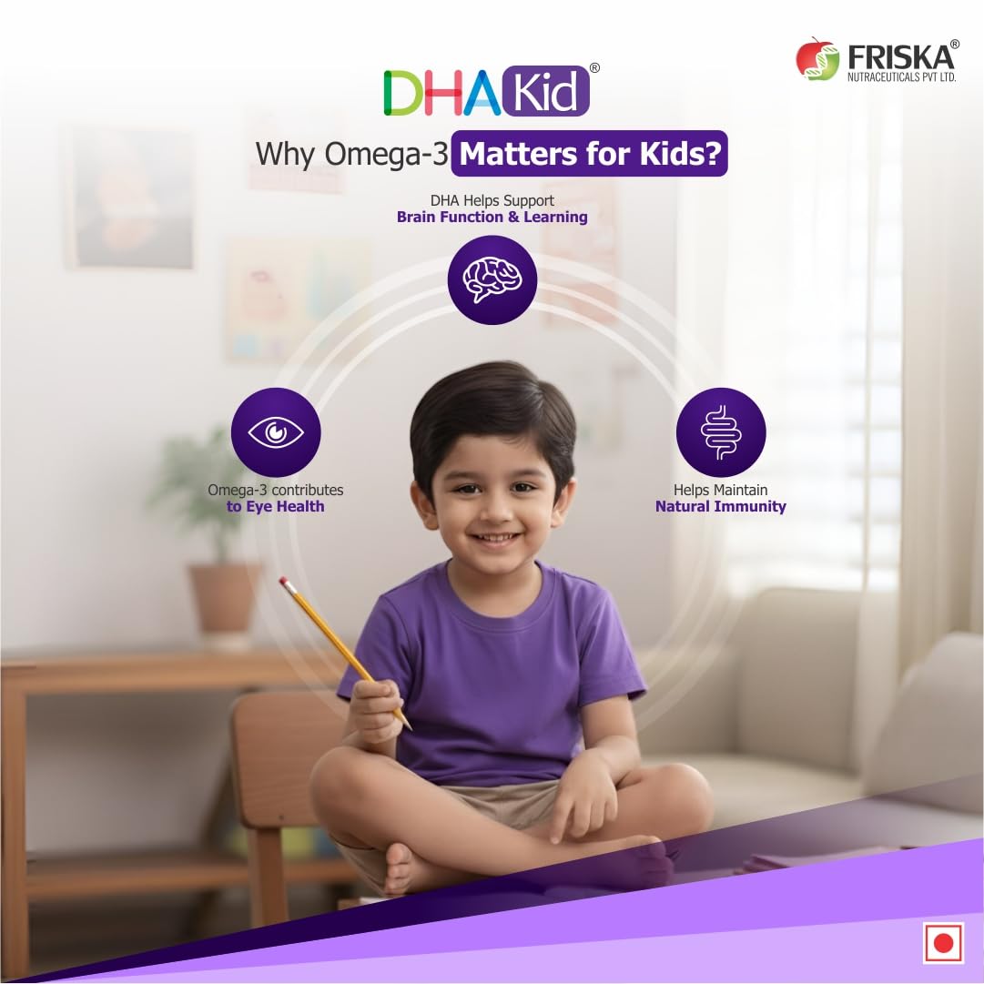 DHA Kid Delicious Omega 3 Smoothie Syrup With Fish Oil EPA+DHA- For Brain Health & Immunity -200 Ml — Amazon image 6