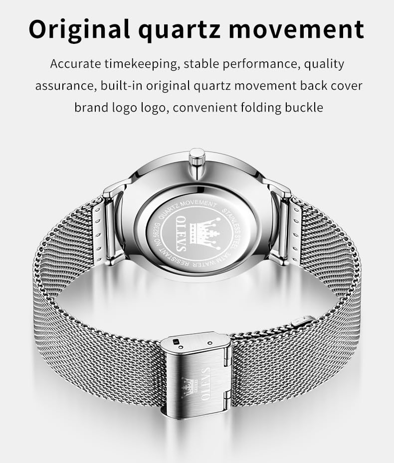 Image of OLEVS Mens Gold Watches Analog Quartz Business Dress Watch Day Date Stainless Steel Classic Luxury Luminous Waterproof Casual Male Wrist Watches