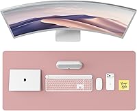 Vista 41 de YSAGi Protector de escritorio de cuero, tapete de oficina, alfombrilla grande para mouse, secante antideslizante de cuero PU, escritorio