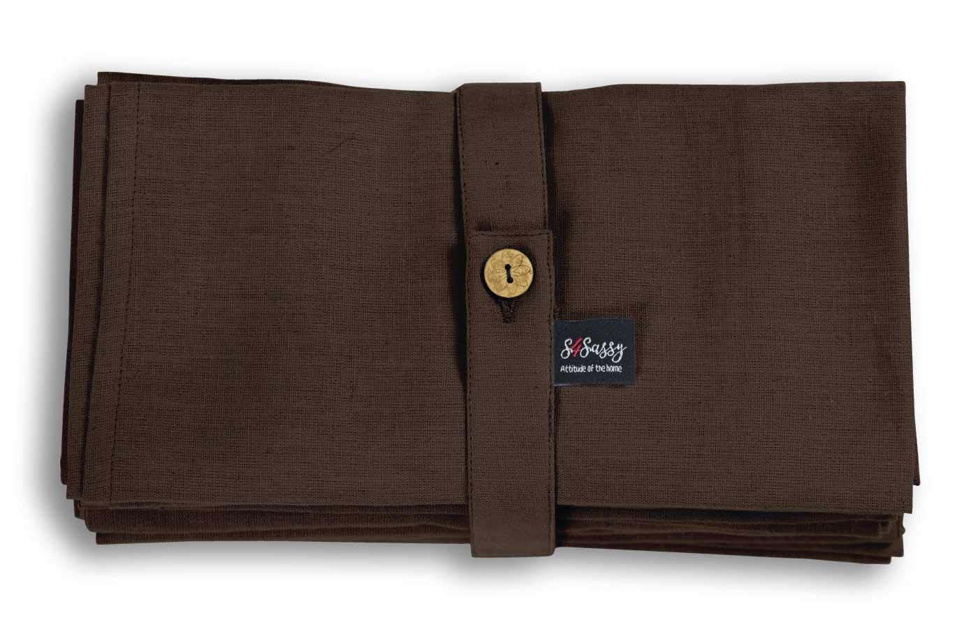 Lot 12 Serviettes De Table Coton Solide Marron – 45x45 Cm – Linge De Table Élégant, Lavable Et Durable Pour Dîners & Événements