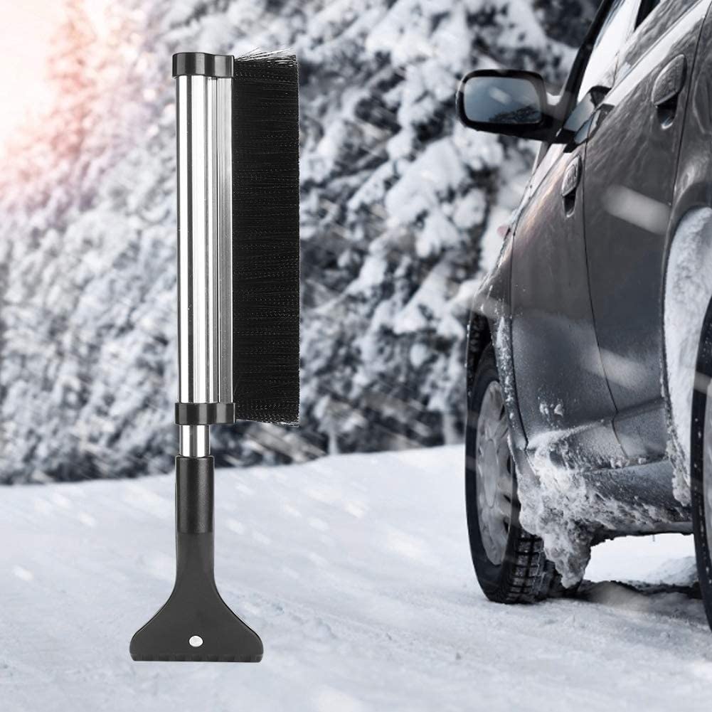 XMING Raspador de Hielo de Nieve Flexible de vehículos de automóvil, Cepillo de Nieve, Sweep Pala Herramienta de Limpieza de Nieve, con Cepillo de Nylon, for automóvil eléctrico, Bicicletas