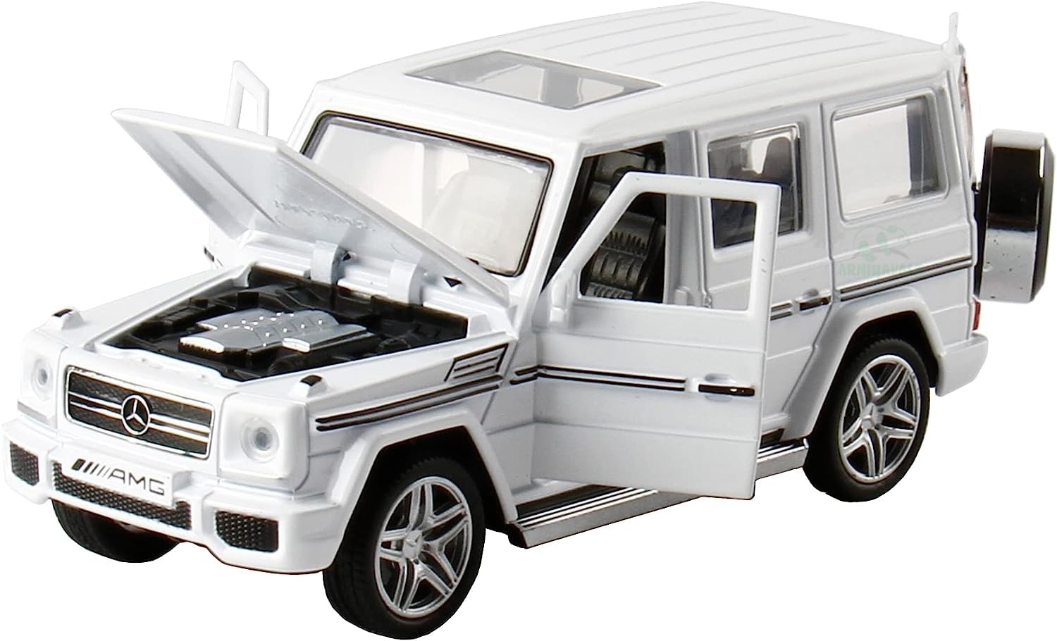 VARIYA ENTERPRISE Alloy Collectible Red Benz G65 AMG Toy Vehicle Pull Back Die-Cast Car Model with Lights and Sound (White)