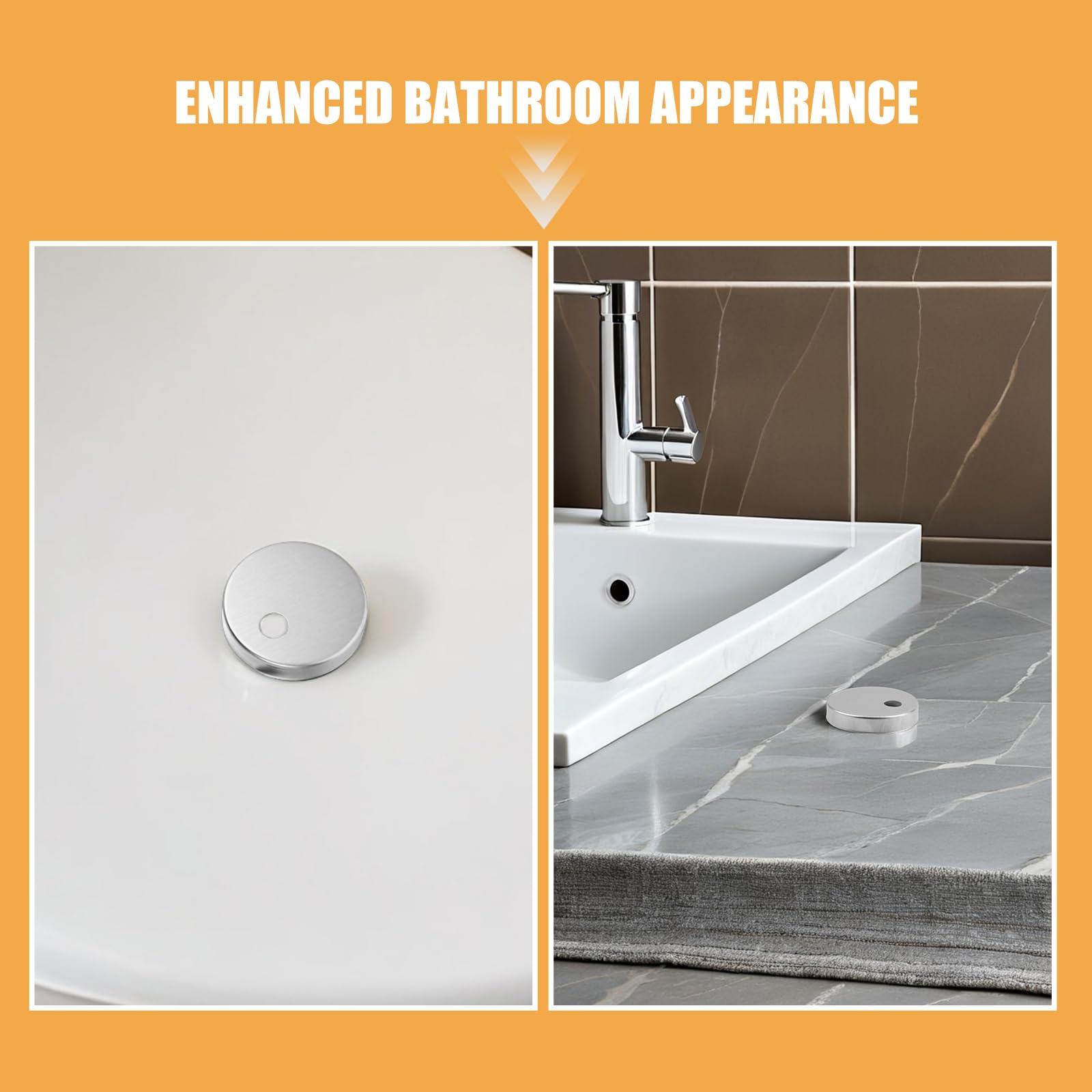 VILLCASE 8 Stück Wc Scharniere Abdeckungen aus Edelstahl 55mm Dekorative Befestigungen für Wc Sitze Universell Passend Einfache Montage Hygienisch und Pflegeleicht