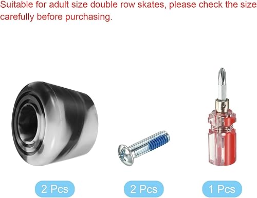 Miniatura 3 de PATIKIL Topes de punta para patines con destornillador, 1 par de tapones de freno de goma 82A para repuesto de accesorios de patinaje, mezcla de