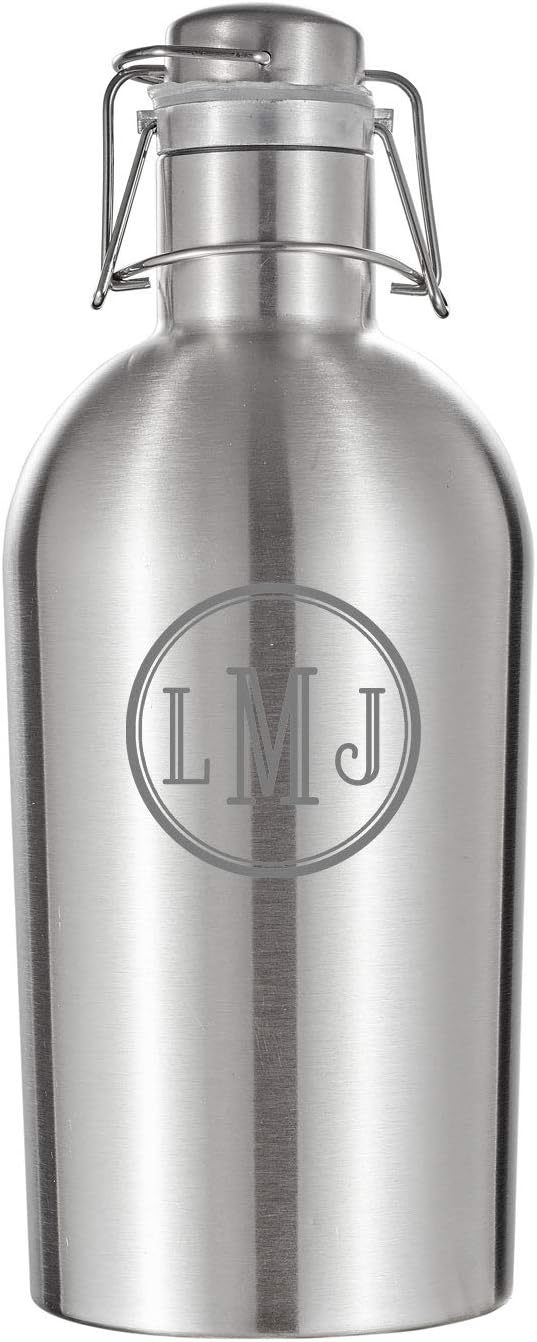 Personalized Visol 64 oz. Cassis Double Wall Insulated Beer Growler - Free Engraving (Roman Monogram)