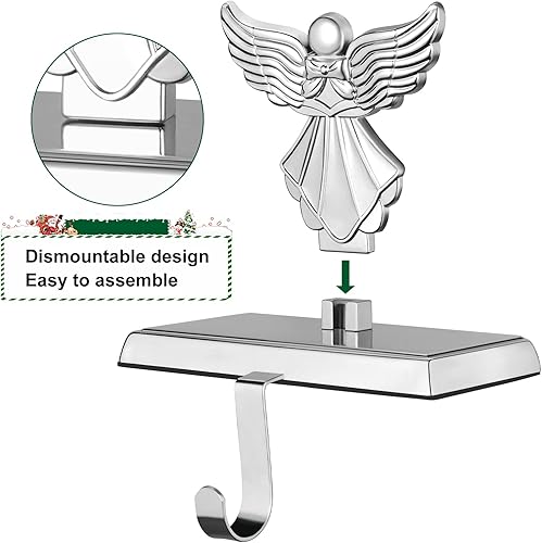 Miniatura 3 de Soportes de calcetines de Navidad para manto colgador de calcetines de Navidad de ángel como decoración esencial de Navidad para vacaciones