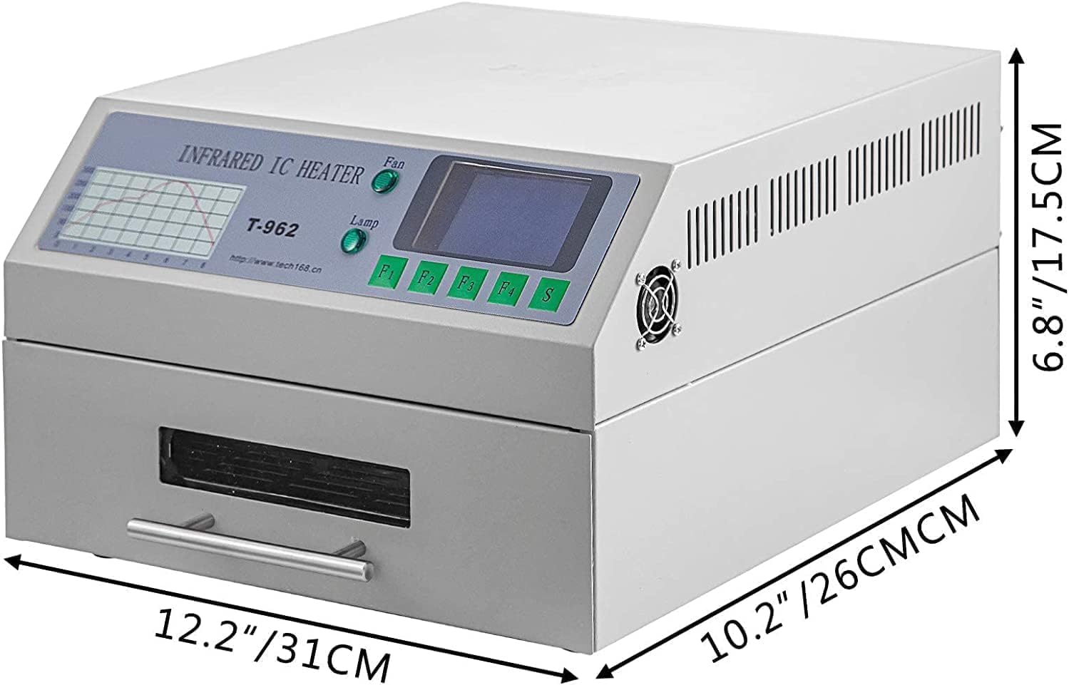 Forno A Rifusione, Saldatrice Automatica A Rifusione T962 180 X 235 Mm Saldatrice Portatile Professionale con Riscaldatore A Infrarossi con Circolazione di Aria Calda per Prove di Saldatura