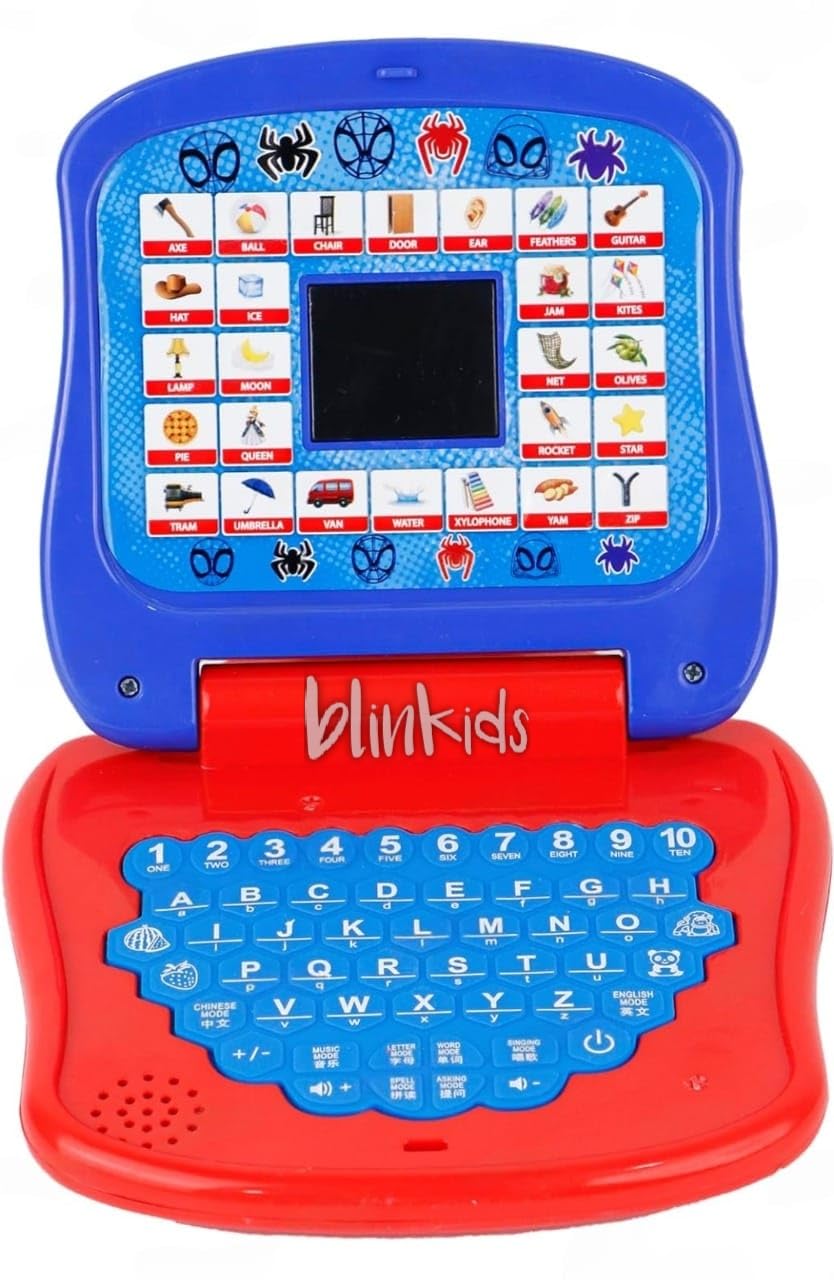 Blinkids Toys Spider Educational Learning Laptop Toy with LED Display and Music Effect |Learning Alphabet's,Number,Rhymes for Babies/Girls/Boys/Toddlers. Best for Toddlers Birthday Gifts 4