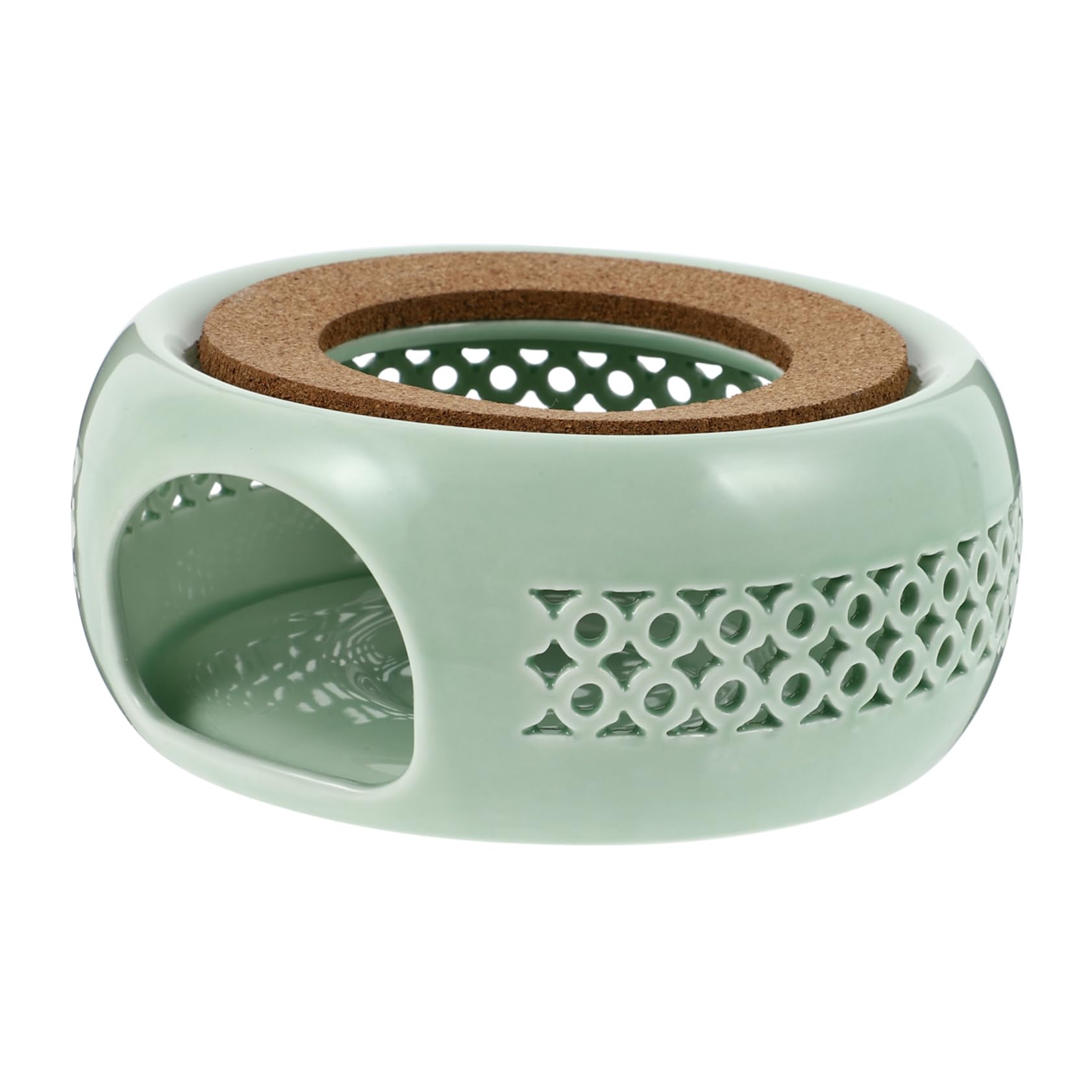 PRETYZOOM Vintage Teapot Heater Tea Heating Stove Ceramic Tea Warmer for Office Kitchen