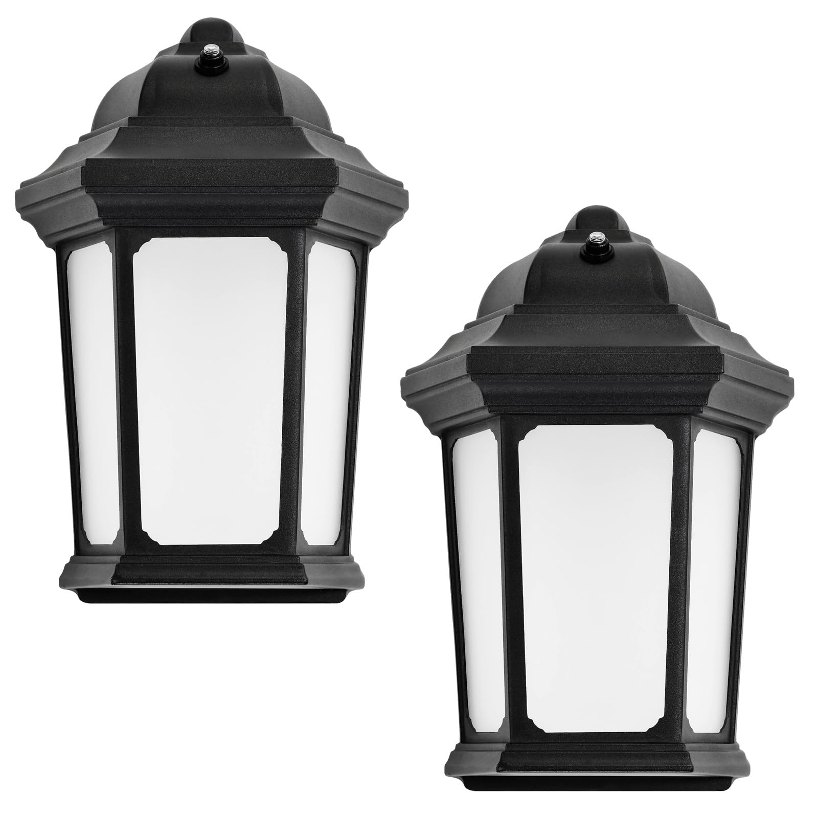 Madewell Living Dusk to Dawn Outdoor Wall Light, 1350 Lumens(9W), Exterior Light Fixture Wall Mount, Frosted Wall Lantern for Porch, Patio, Waterproof (1, 5000K)