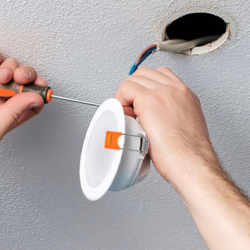 Lot De 10 Anneaux De Fixation Pour Spots Encastrés – Ressorts Clipsables, Installation Sans Outil, Métal Argenté, Pour Plafonds Et Downlights