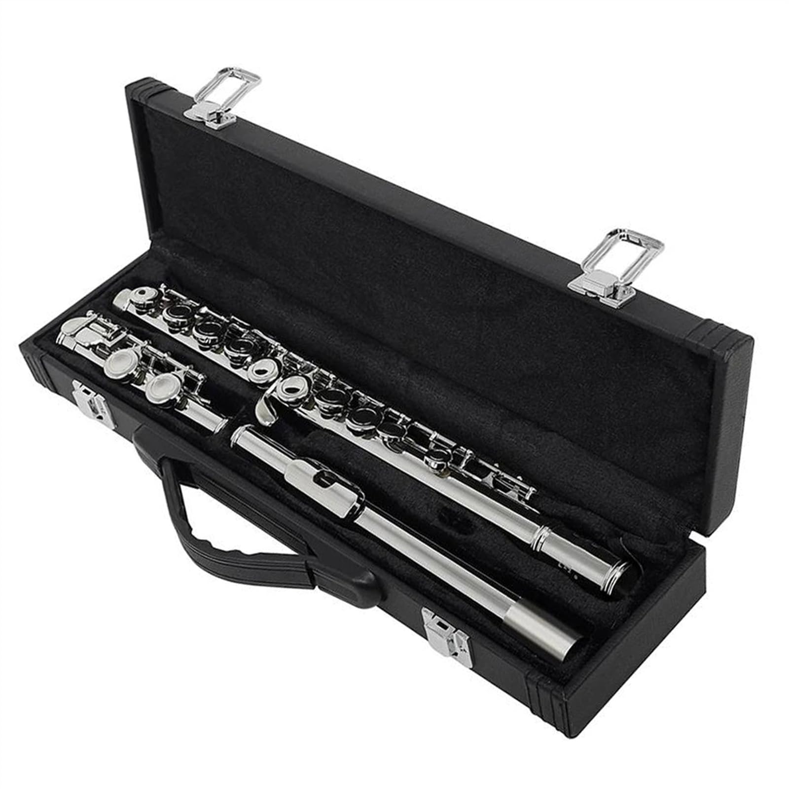 Professionale Flauto Traverso Flauto Per Studenti In Cupronichel Placcato Argento A 16 Fori Tono C Con Custodia In Pelle