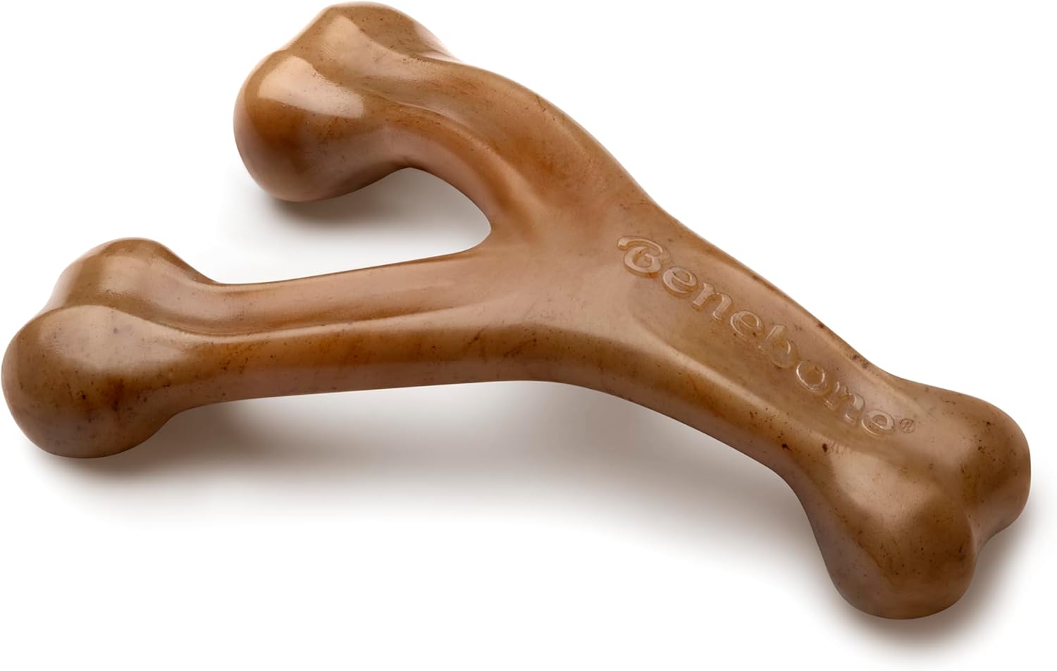 Benebone Wishbone Durable Dog Chew Toy for Aggressive Chewers, Duck, Made in USA, Small
