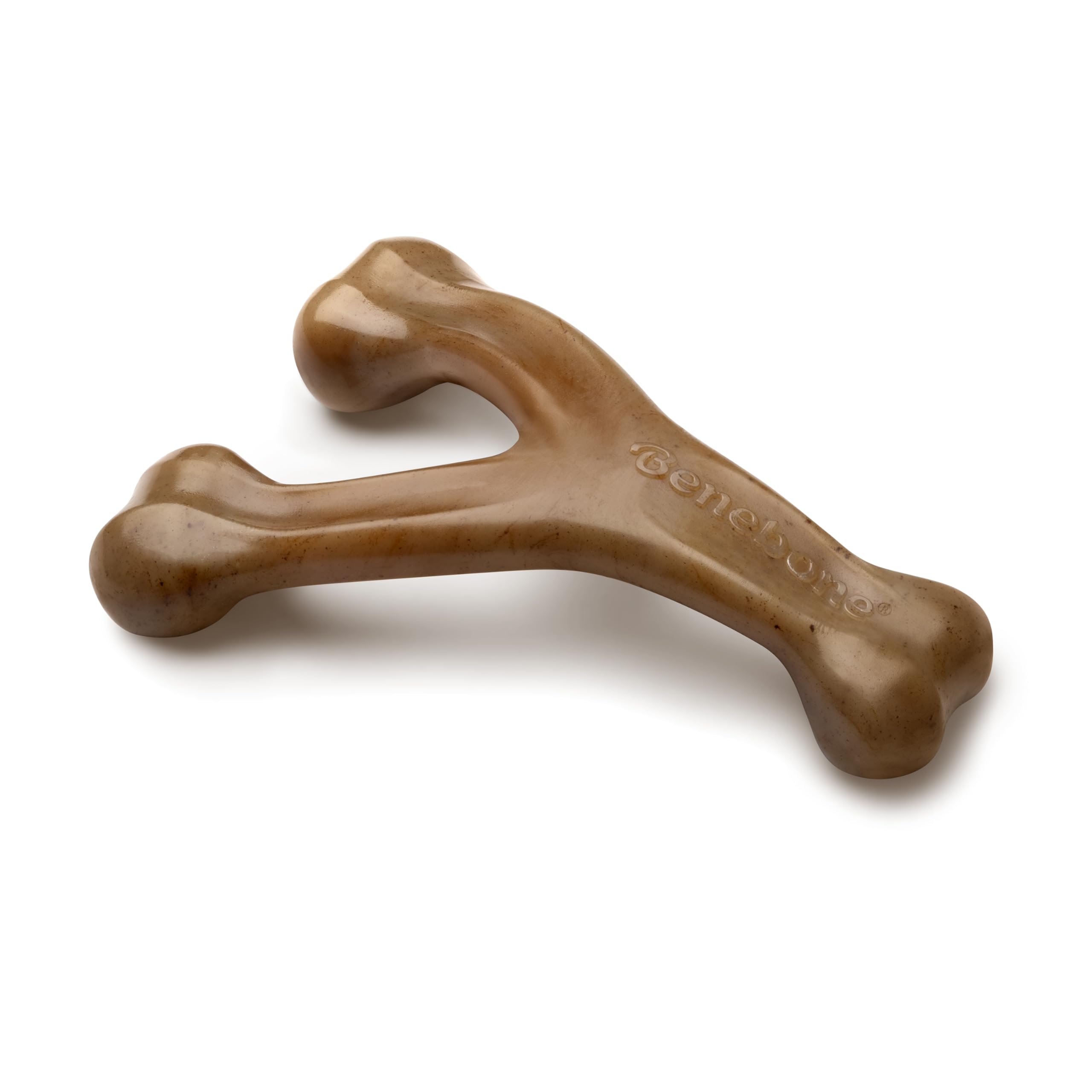 Benebone Wishbone Durable Dog Chew Toy for Aggressive Chewers Duck, Made in USA, Small, Brown - Image 2