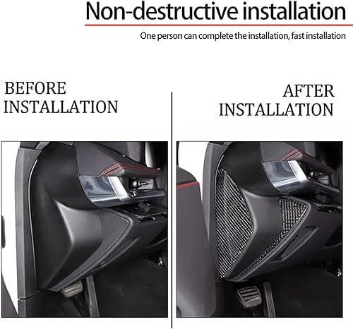 Miniatura 7 de Panel de puerta lateral de fibra de carbono real 3D suave para automóvil adorno antichoque compatible con Corvette C8 Stingray Z06 Z51 2020 2021