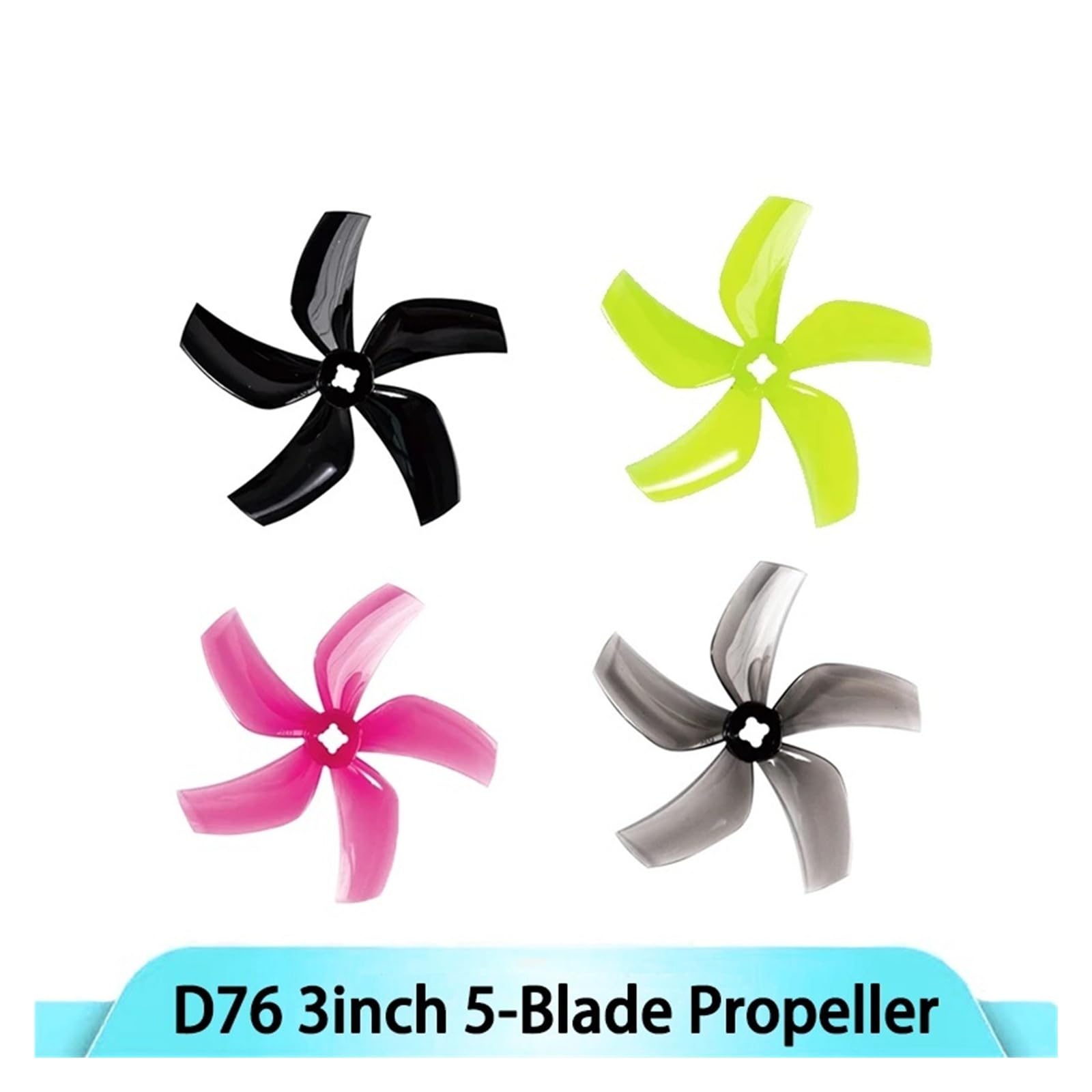 4 pary Gemfan D76 Ducted 76 mm 3 cale Five-Blade FPV śmigło do drona RC Cinewhoop, 5-Blade PC Prop do FPV Racing Freestyle Quadcopter, Low Noise 3 in Prop (4 pary różowe)