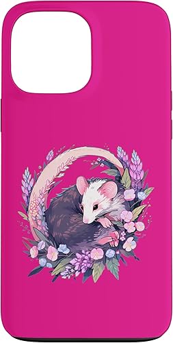 Funda estética para iPhone 13 Pro Max Cottagecore Possum Cute Zarigüeya