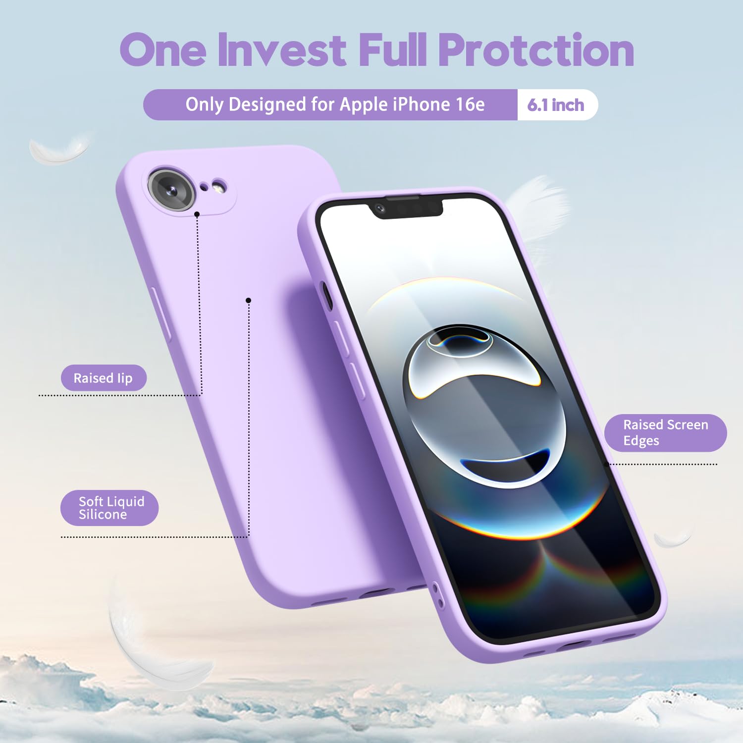 oakxco for iPhone 16 Pro Max Case Liquid Silicone, Soft Rubber Gel Elegant Aesthetic Basic Simple Cover, Cute Thin Slim TPU Matte Solid Color Plain Smooth Case for Women Girl, Light Pink — view 289