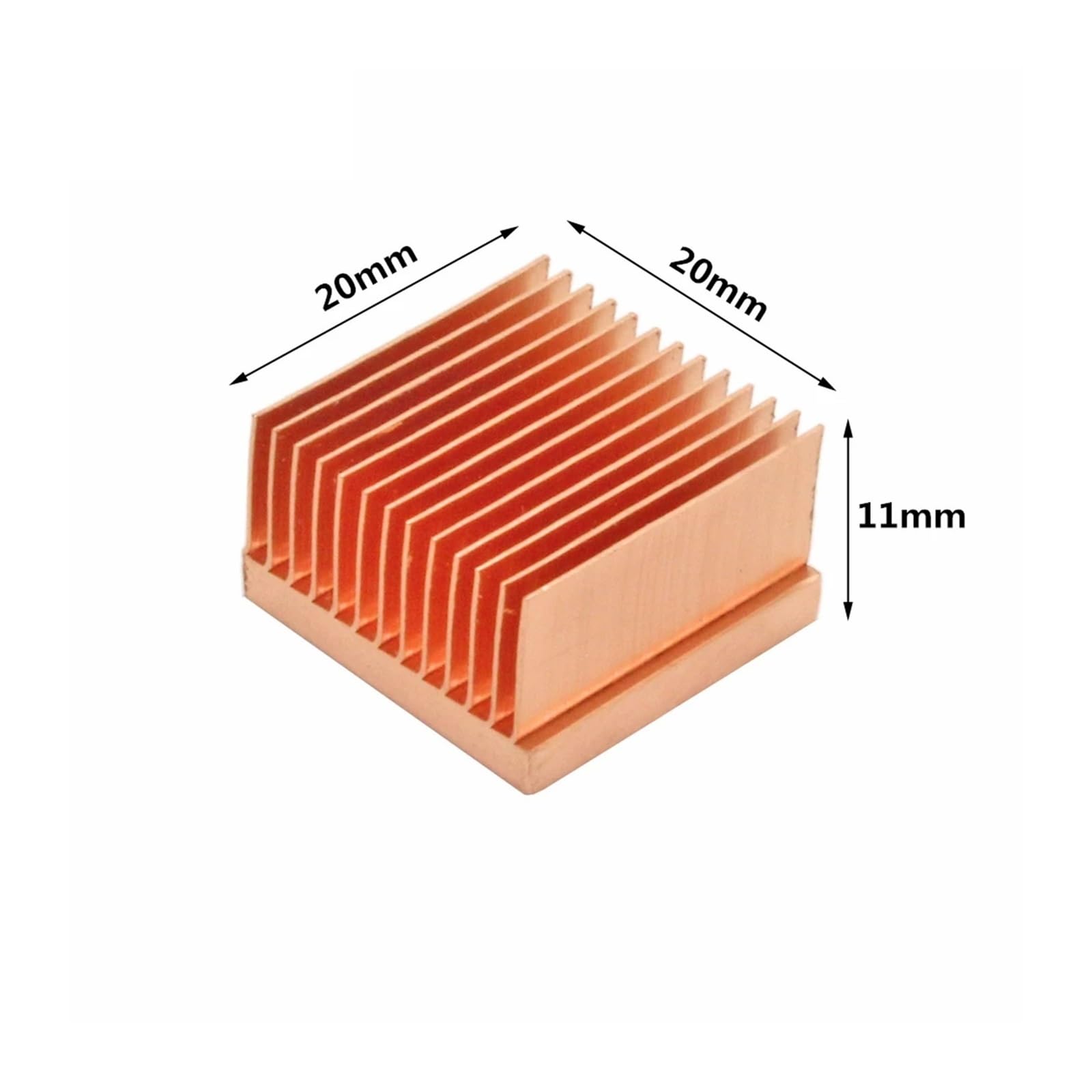 2szt Radiator z czystej miedzi 20x20x11mm Mały radiator do chłodnicy drukarki 3D