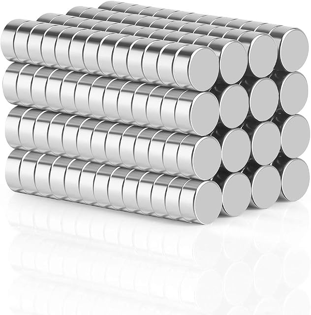 Wukong Extra Strong Magnets Pack 8mm X 3mm, Grade N45 Magnetic Circular Disk for Fridge, Pin Board, White Board or Picture magnet-108 Pack