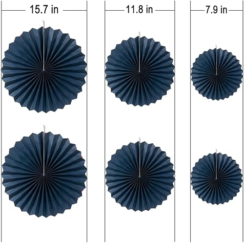 Miniatura 31 de MOWO Abanicos de papel rosa y naranja intenso, decoración de pared para colgar en el techo, decoración para otoño, otoño, Acción de Gracias, baby