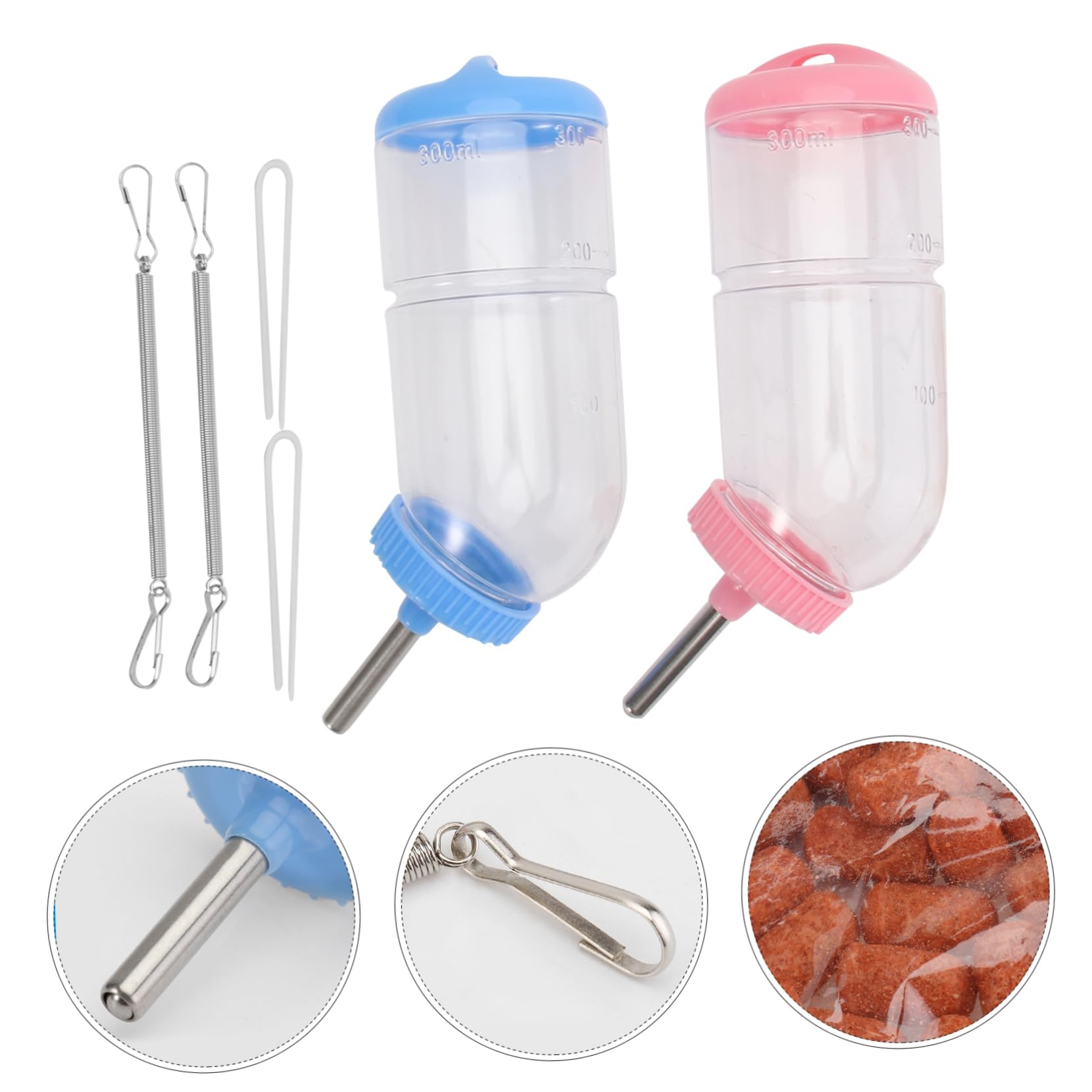 Housoutil 6stücke Wasserspender Für Haustiere Transparente Trinkflasche Mit Kugelventil Geeignet Für Kaninchen Meerschweinchen Und Andere Kleintiere Zufällige Farben
