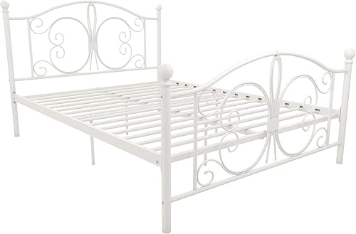 DHP Bombay - Cama de metal Blanco,bronce
