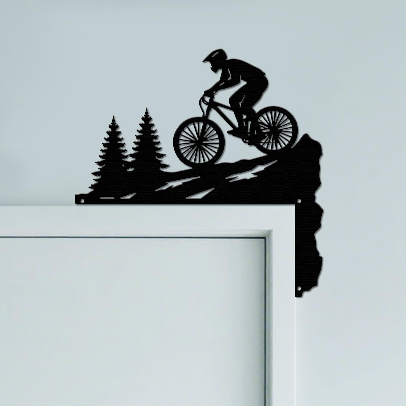 CUTHOLLOW Mountain and Bike Door Topper Sign Metal Wall Art Decor