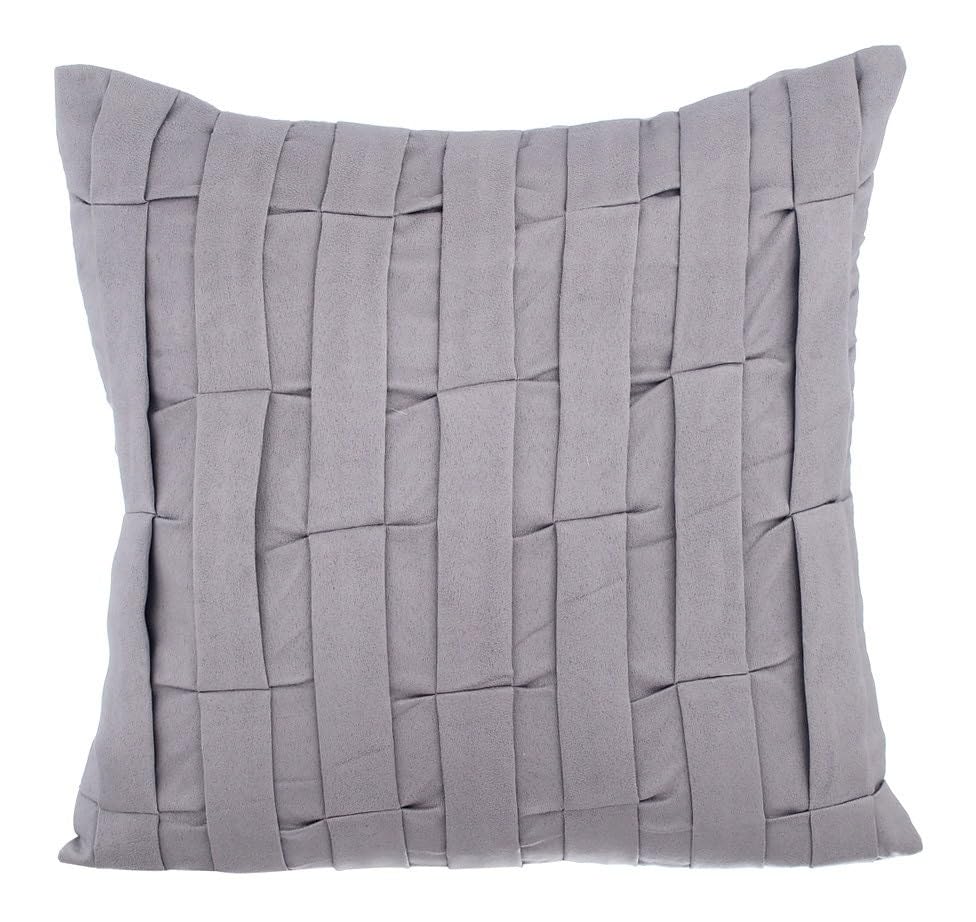 The HomeCentric Decorative Cushion Covers Pack of 2, 60x60 cm (24"x24") Grey, Suede Throw Cushion Covers, Cushion Covers, Solid Color Throw Pillow Case, Modern Pillow Cases - Grey Love Tune โ image 1