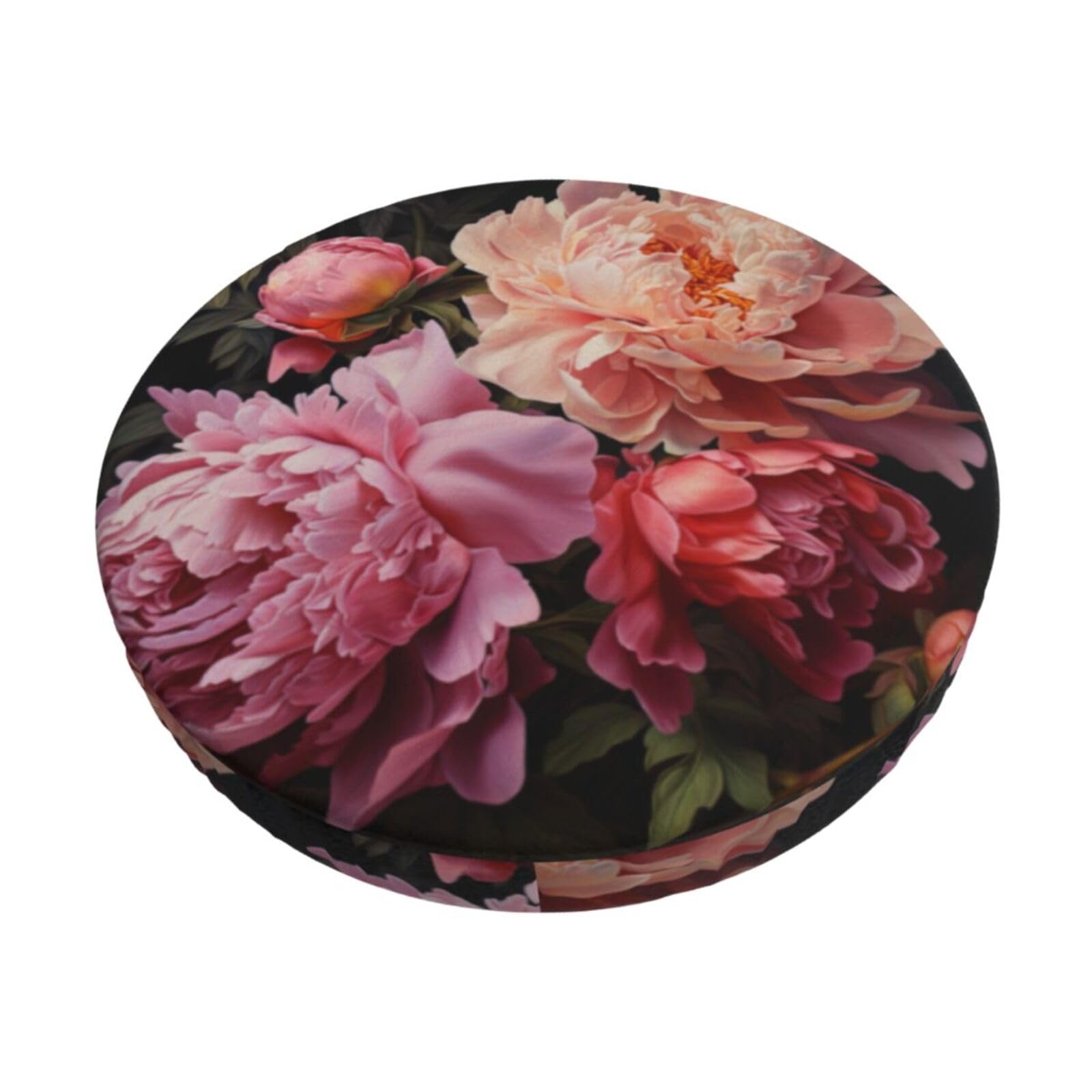 GUCHENP Garden Peony Print Round Bar Chair Cushion Cover,Washable Chair Protector For Indoor Home Furniture Decor