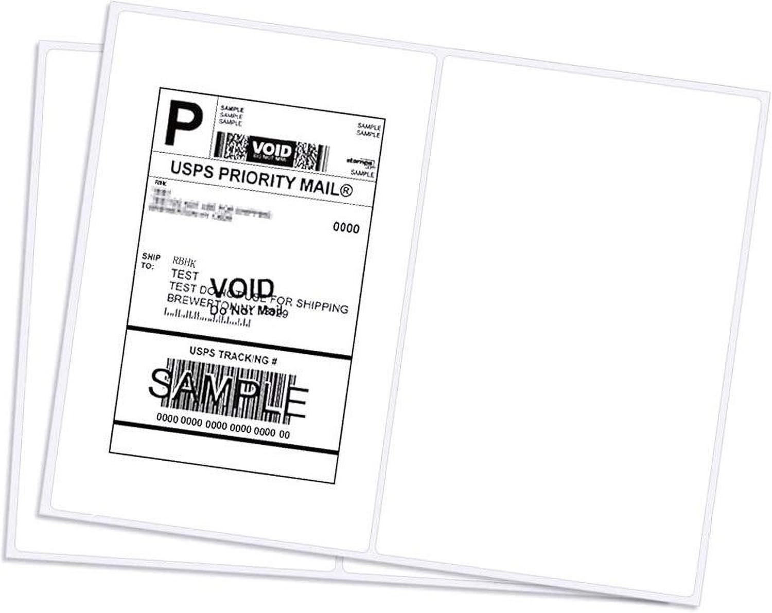 RyhamPaper Shipping Labels with Round Corner, 8.5 x 5.5 Inches Half Sheet Self Adhesive Shipping Address Labels for Laser and Inkjet Printer, 1000 Labels