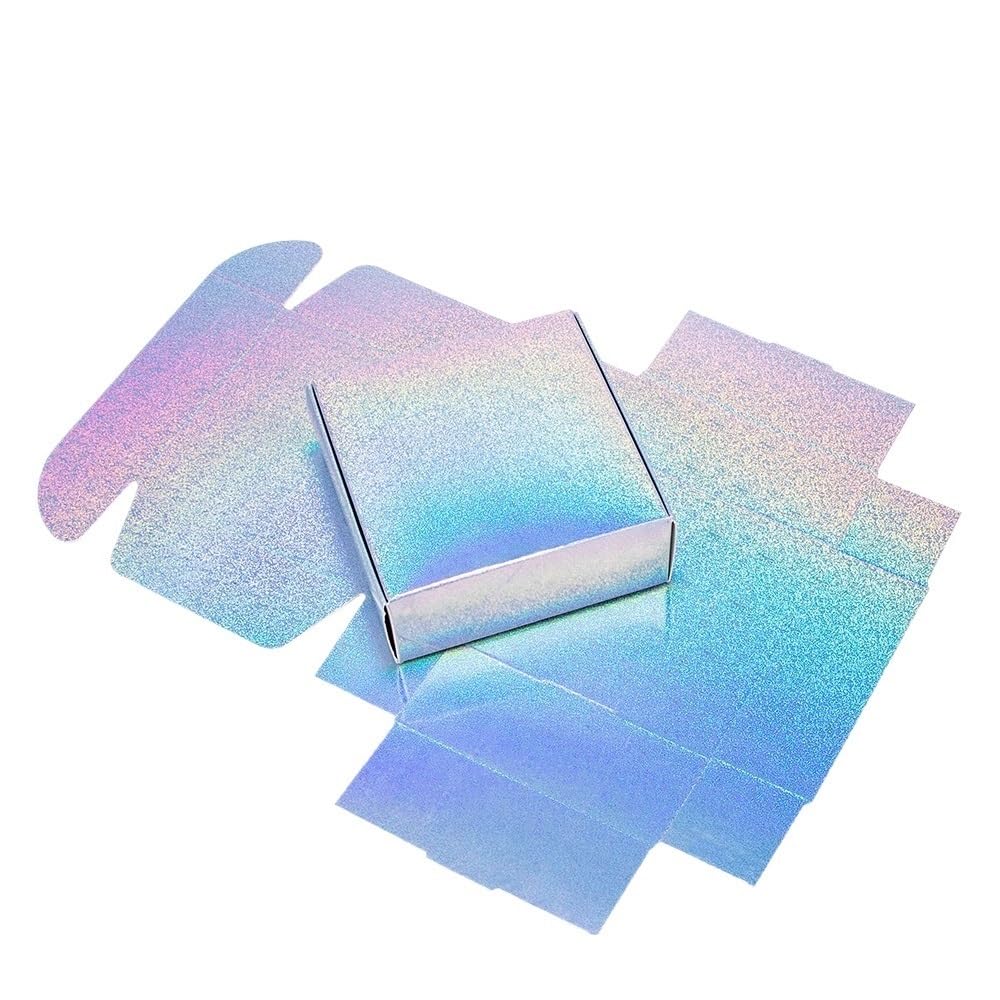 Kraft Geschenkboxen 20 Stück/Kraftkarton Schwarz Weiß Verpackungskarton Festival Party Geschenkbox Seifenkarton (Color : Fine sand laser, Size : 20PCS_10.5X10.5X4CM)