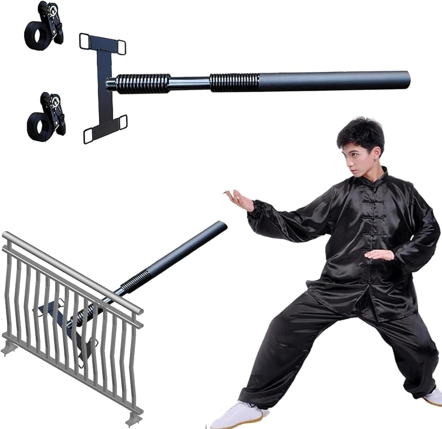 Wing Chun Dummy, Spring Martial Arts Arms Training Equipment, Portable Wing Chun Spring Arm, Bundle Hand Strength Trainer, Kung Fu Trainer Dummies