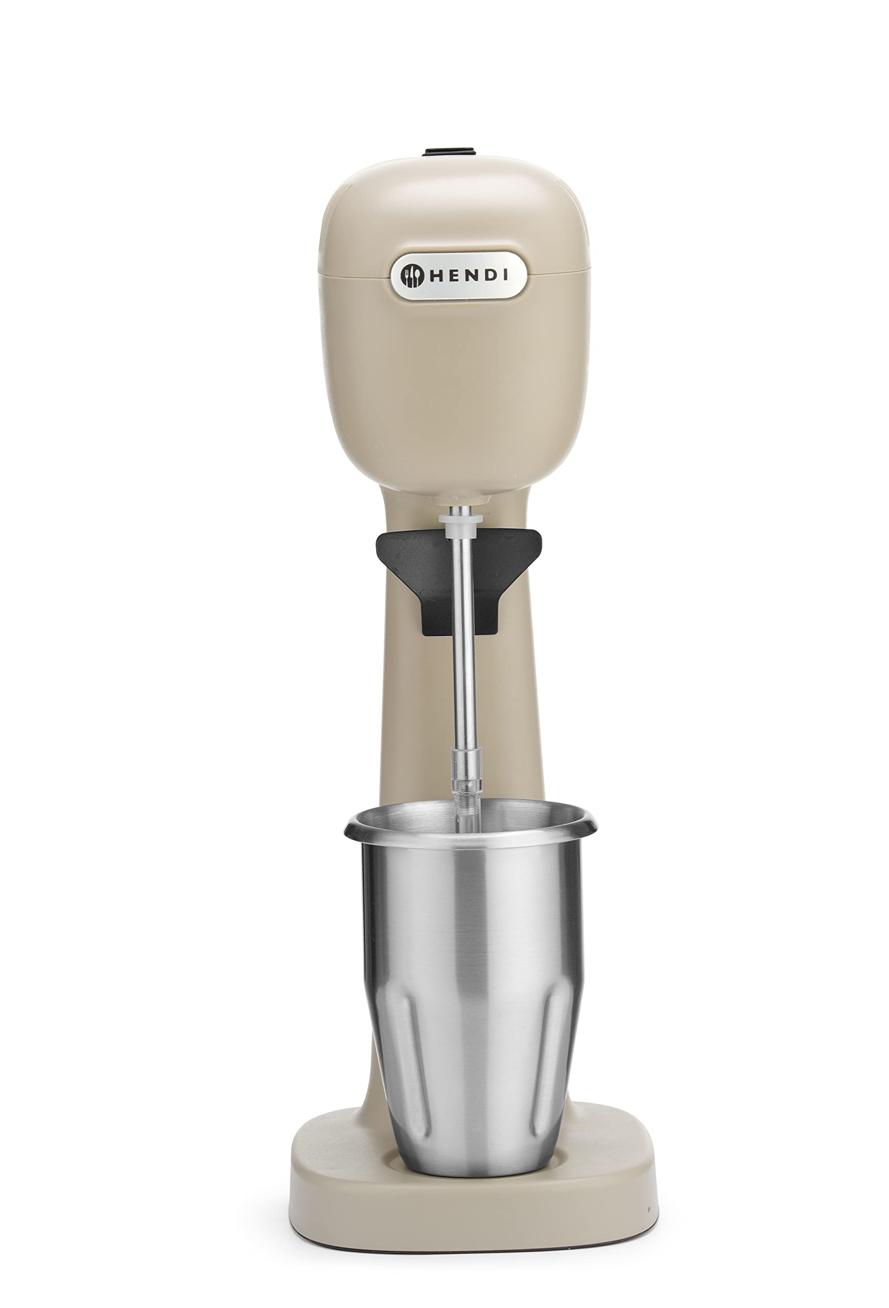 HENDI Mixer Professionale per Bevande, Aeratore di Bevande Leggere, Frappé, Cappuccini Freddi, Include 2 Bicchieri e 4 Agitatori, 230V/400W, 170x196x(H)490mm, Caramello