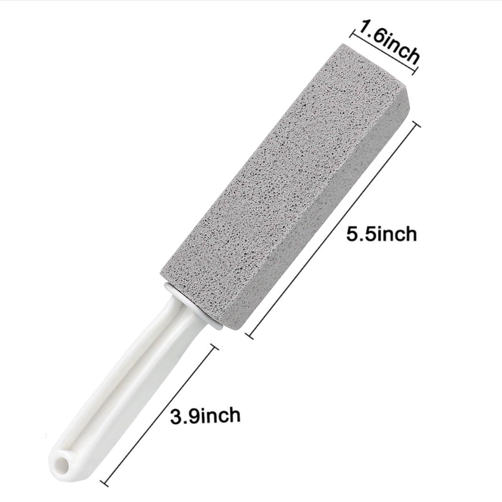 ddLUCK, Pietra pomice con manico, spazzola per WC con manico in plastica antiscivolo per pulizia di cucina/bagno/piscina/casa, confezione da 2