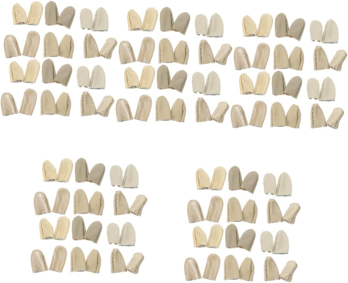 STOBOK 60pcs Sewing Helper Leather Thimble Thumb Index Finger Covers Injury-preventing Protection for Fingers
