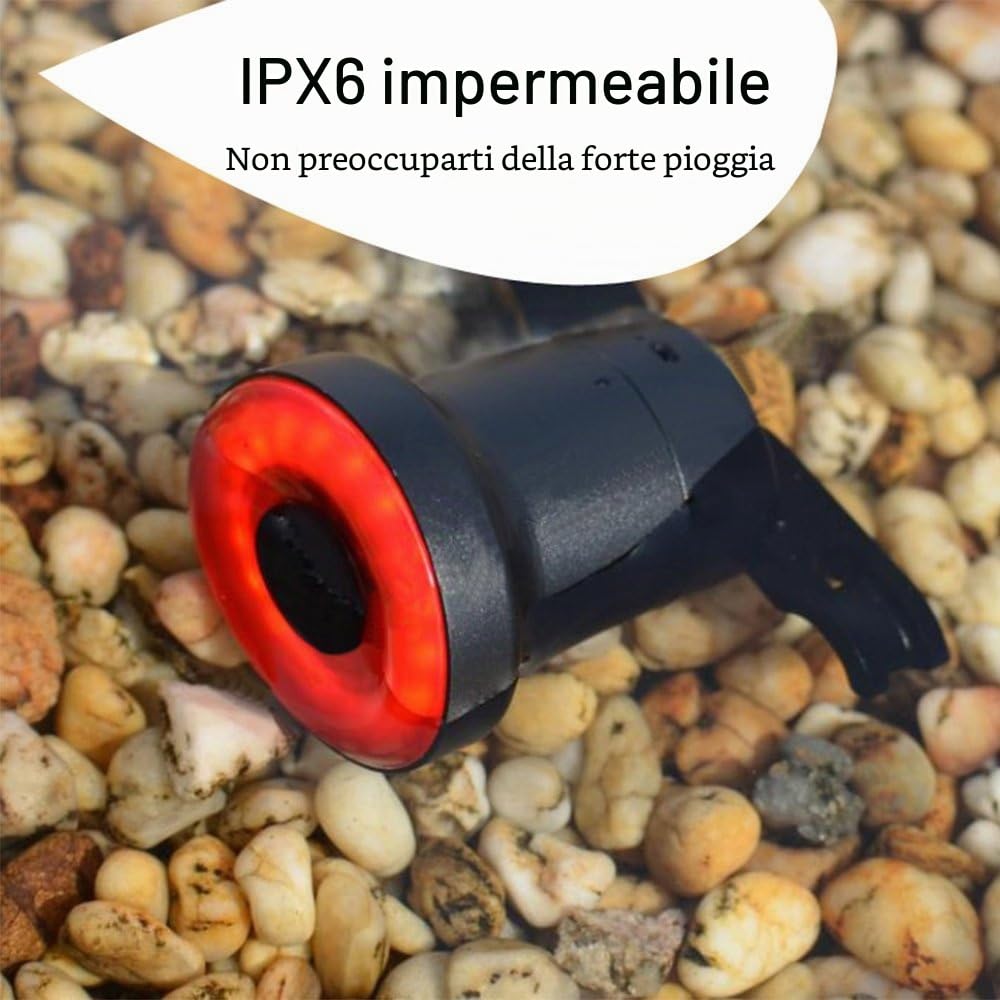Smart Bike Tail Light ultra luminosi, luce per bicicletta ricaricabile auto ON/OFF, IPX6 impermeabile luci a LED per bicicletta, posteriore LED ad alta intensità accessori adatto su qualsiasi Road Bikes
