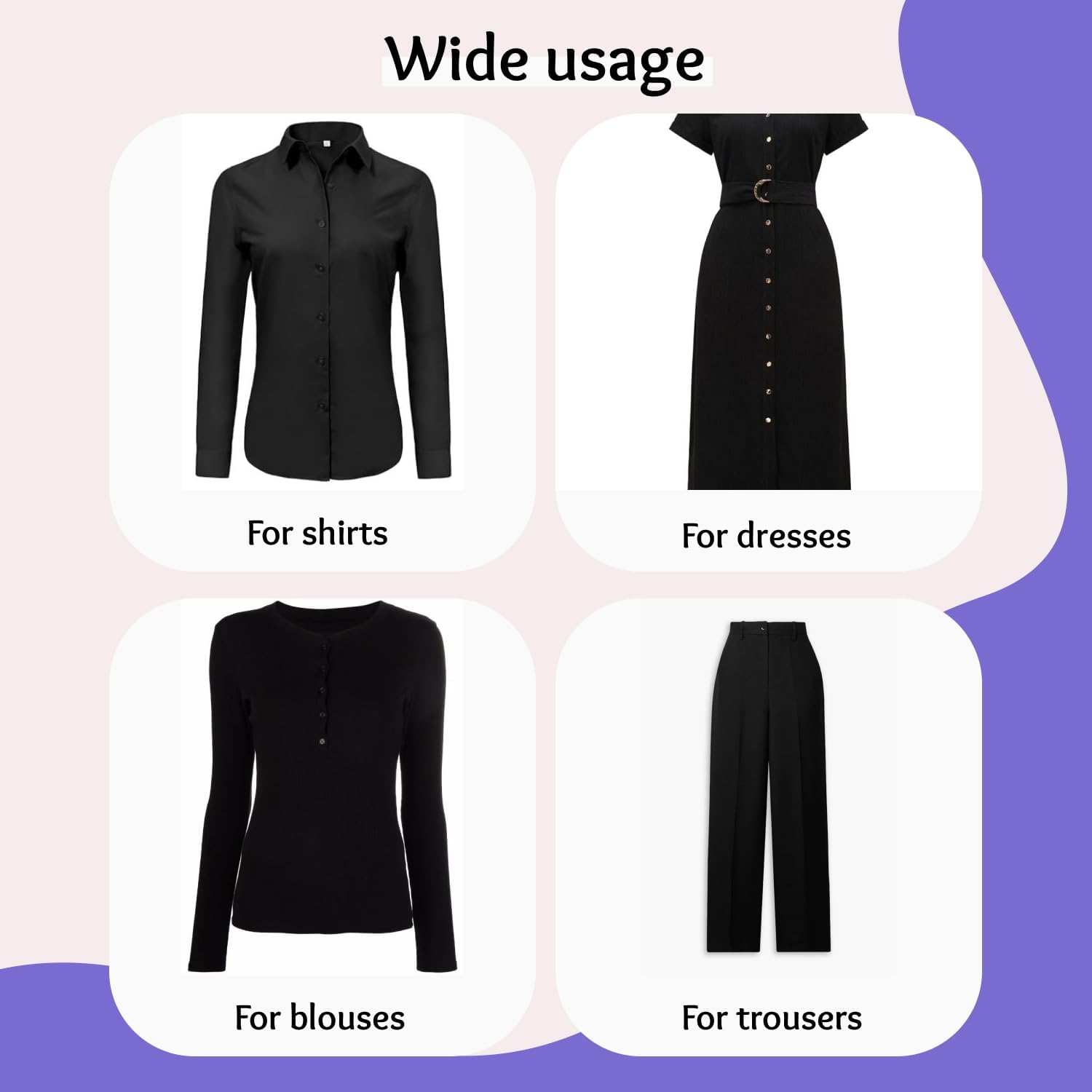 12 Pcs Black Buttons for Shirt 4 Hole 11mm Round Buttons 18L Plastic Round Sewing Ideal for Shirt Blouse Dress Skirt DIY Craft Project Clothes Decor Scrapbooking - Image 5