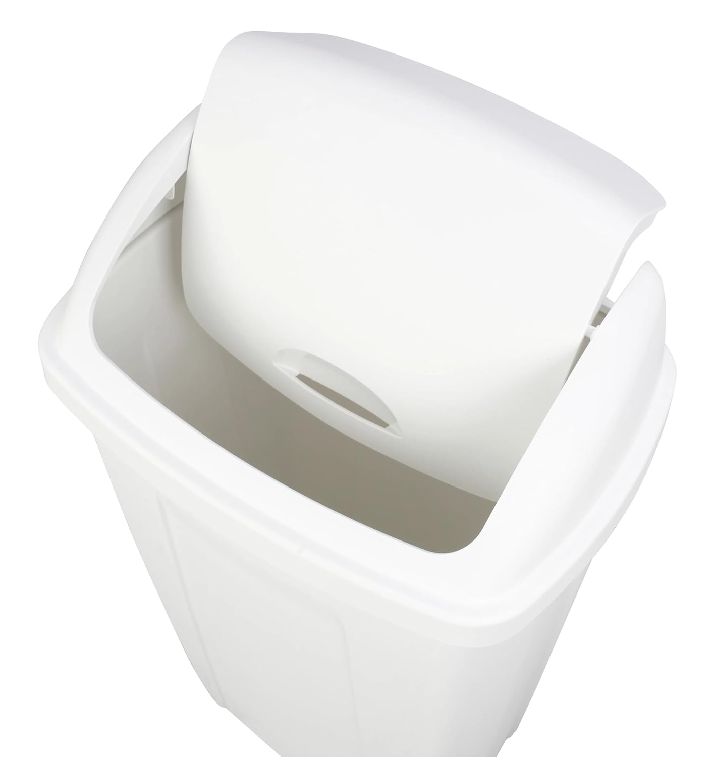 CJLXL 13 Gallon Trash Can, Plastic Swing Top Kitchen Garbage Trash Can (White)