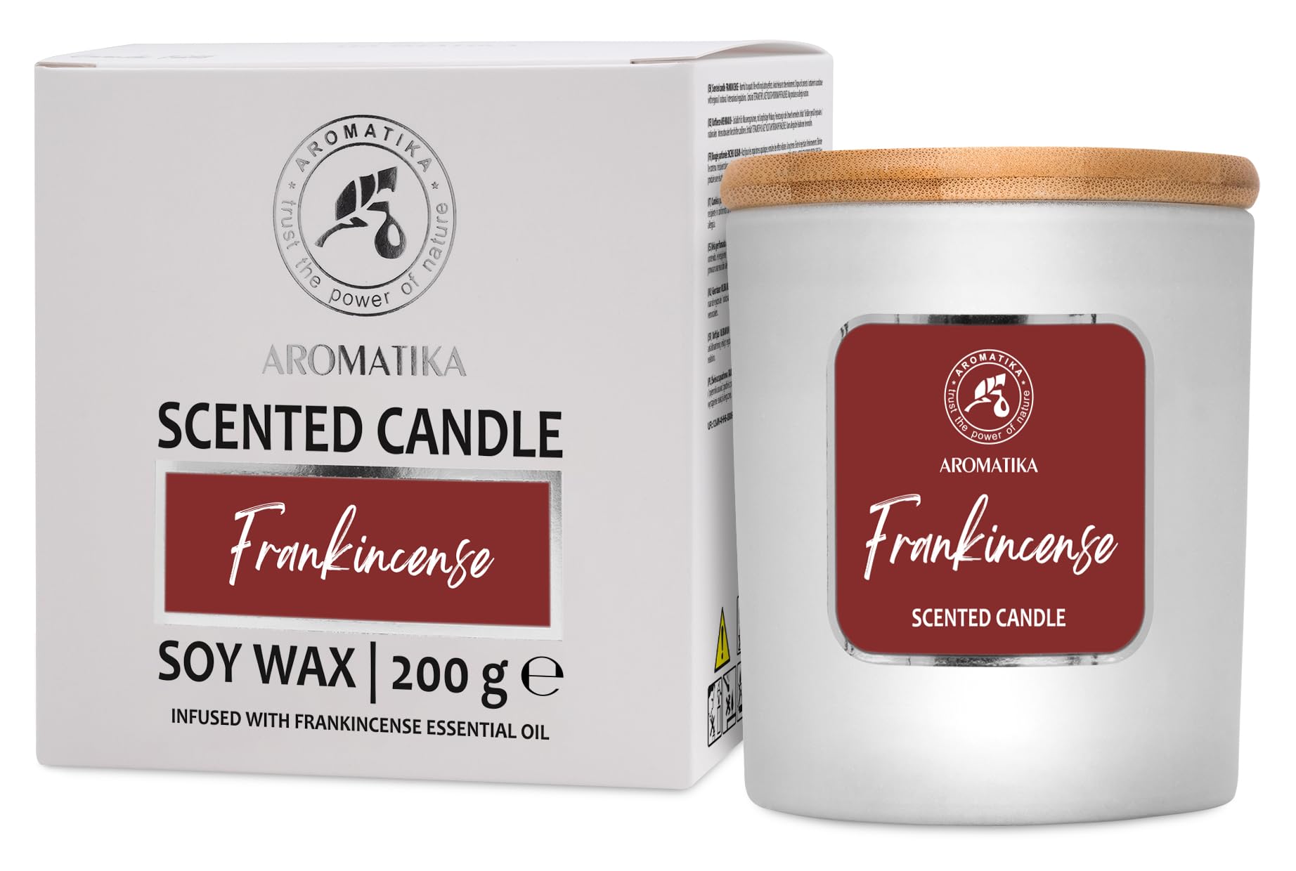 Scented Candle Frankincense 200 g - Aromatic Candle with Frankincense Essential Oil - Soy Wax - Home Decorations - Aromatherapy - Air Freshener & Aromatization - Idea for Christmas